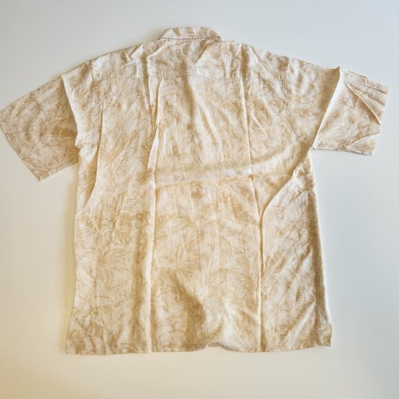 Campia Moda Hawaiian Shirt Rayon Tropical Beach Beige Button Up Medium NEW NWOT - Picture 6 of 10